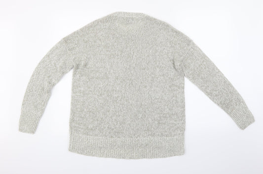 New Look Womens Grey Knit Pullover Jumper Size M