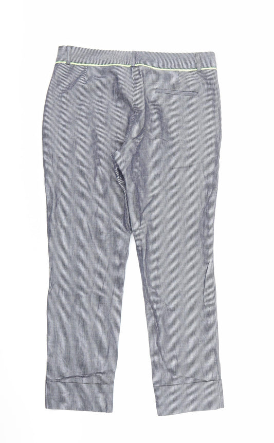 One Step Womens Blue Striped Trousers Size 30 L26 in