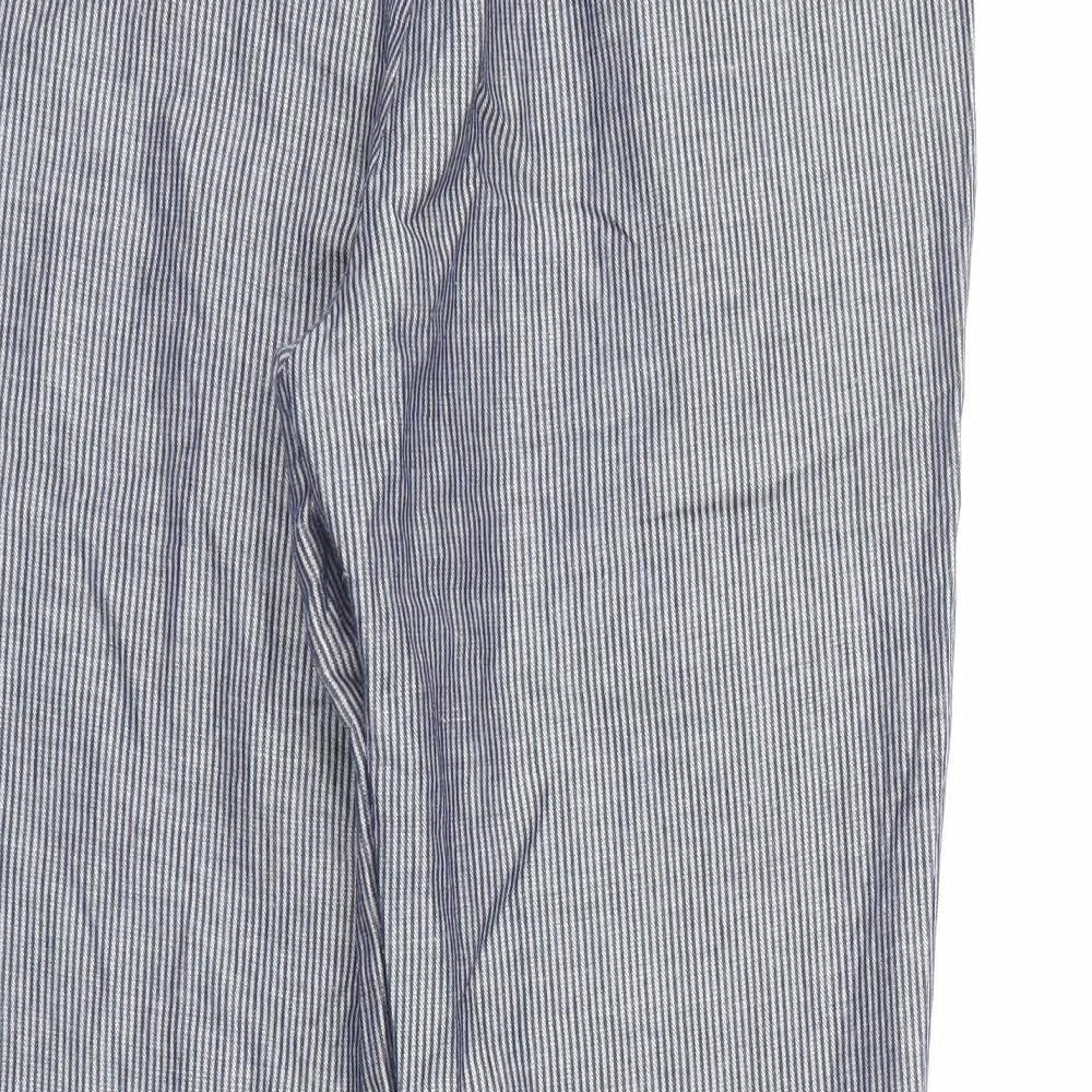 One Step Womens Blue Striped Trousers Size 30 L26 in