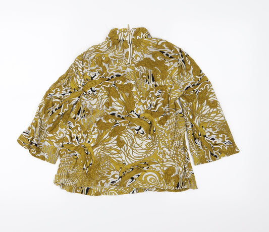 H&M Womens Yellow Floral Basic Blouse Size 6