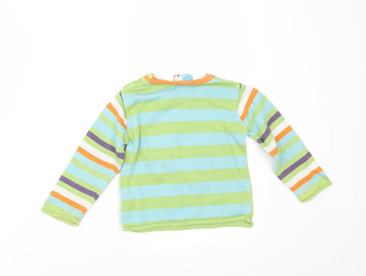 MOIS Baby Green Striped Pullover Jumper Size 18-24 Months