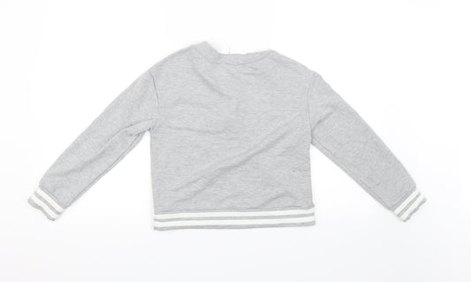 Preworn Girls Grey Pullover Sweatshirt Size 10 Years