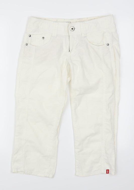 Esprit Womens White Cropped Trousers Size 32 in L21 in
