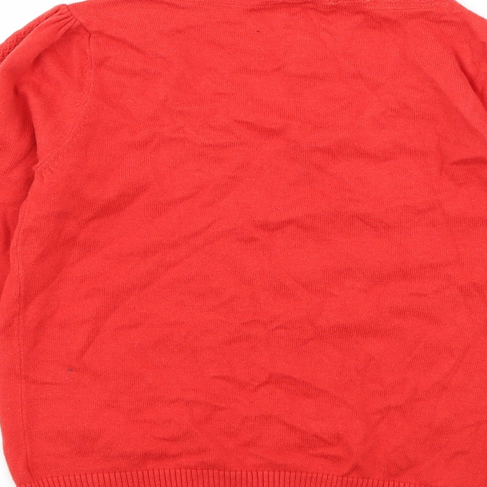 Brand and care label for RJR.John Rocha women’s red jersey basic t-shirt, size UK 12