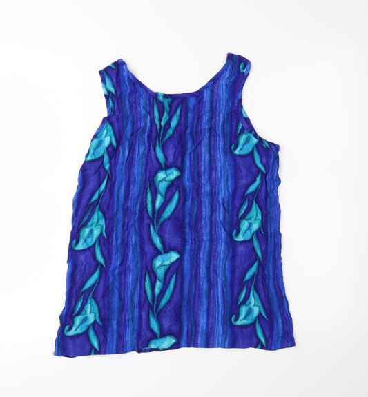 Anne Morella Womens Blue Basic Tank Size 12