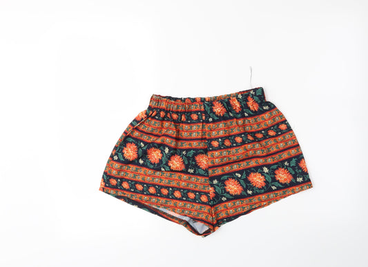 Preworn Womens Orange Striped Bermuda Shorts Size M