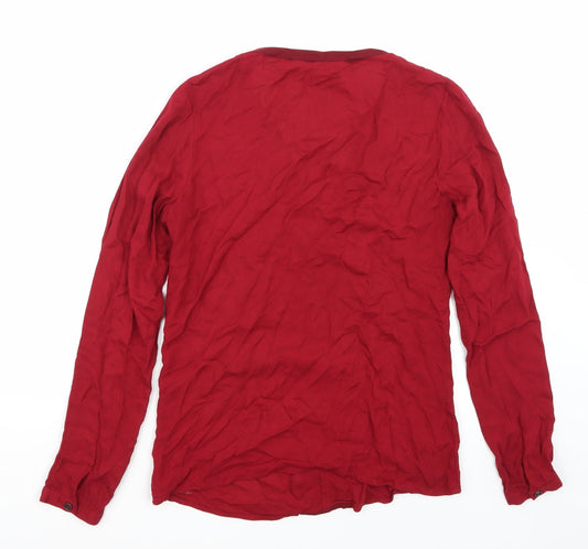 Denim Womens Red Basic Blouse Size S