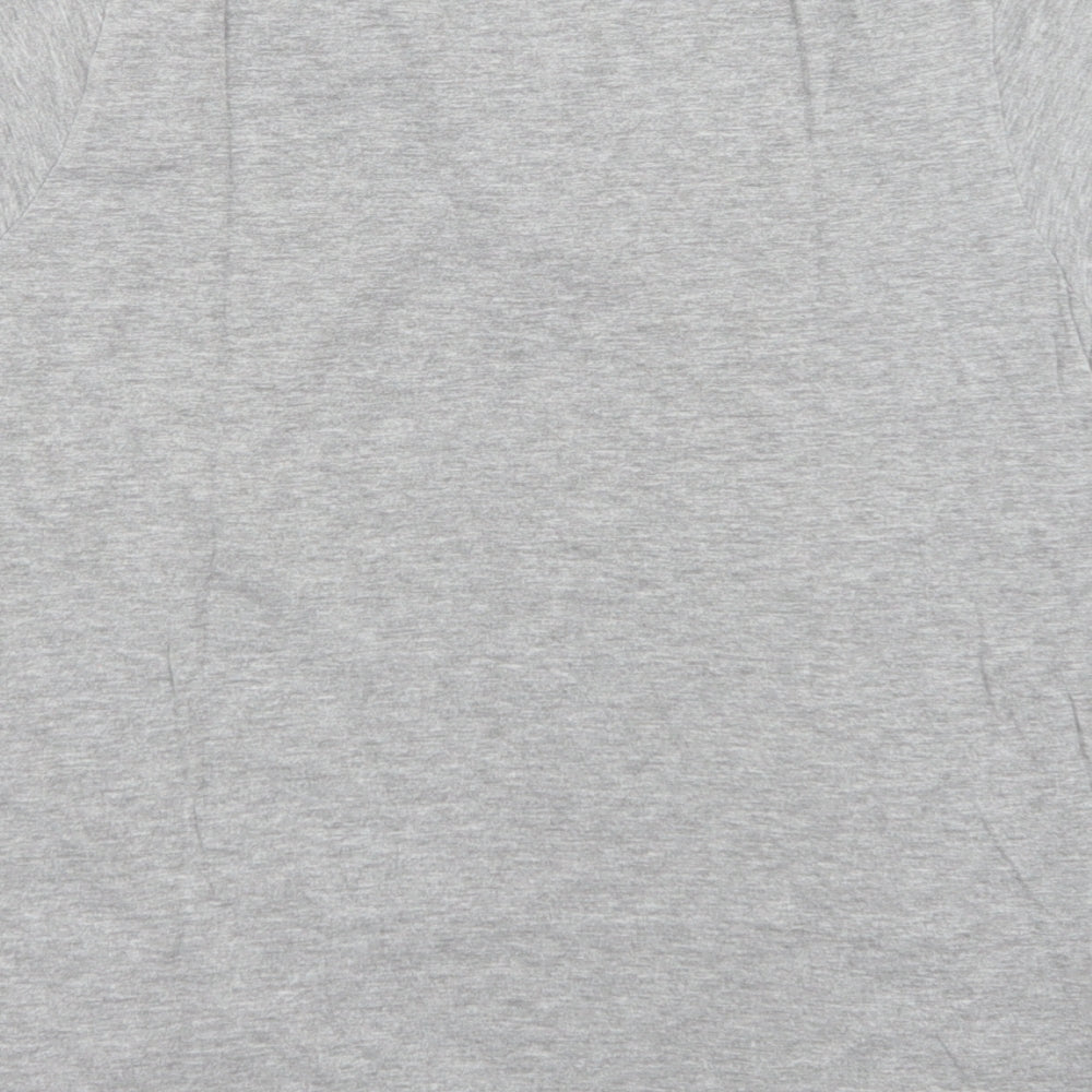 Brand and care label for Womans Secret women’s grey basic t-shirt, size UK 10