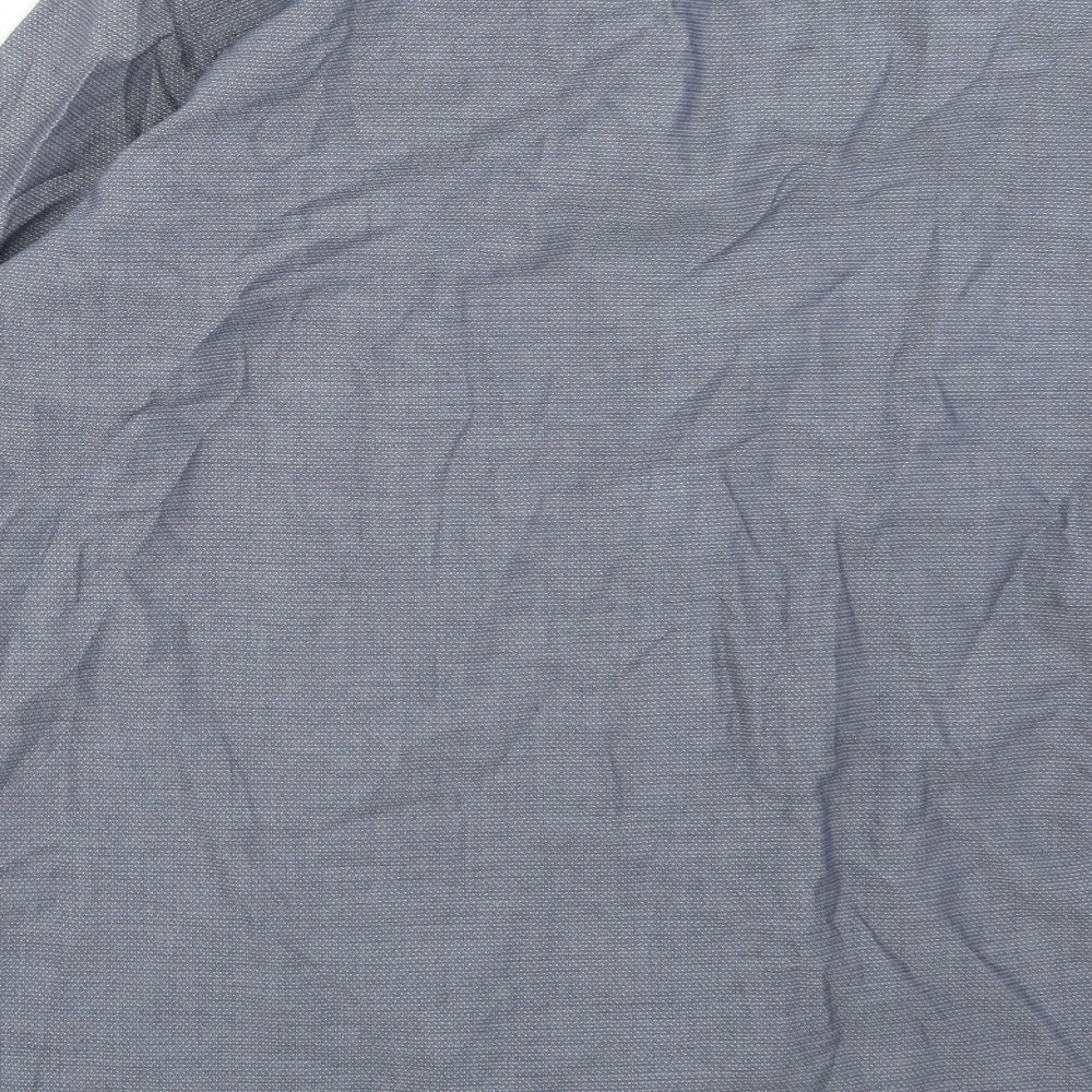 Brand and care label for Autograph men’s blue button-up, size 42