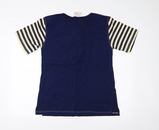 raxsta Womens Blue Striped Basic T-Shirt Size S