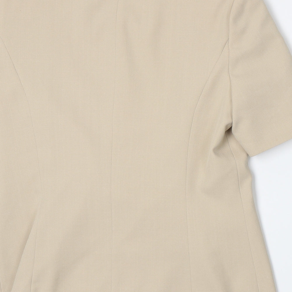 Brand and care label for Berkertex women’s beige jacket blazer, size UK 12
