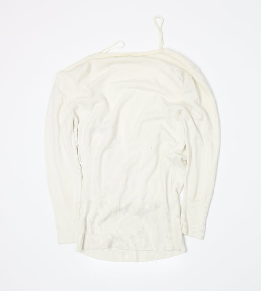 New Look Womens White Knit Pullover Jumper Size 10