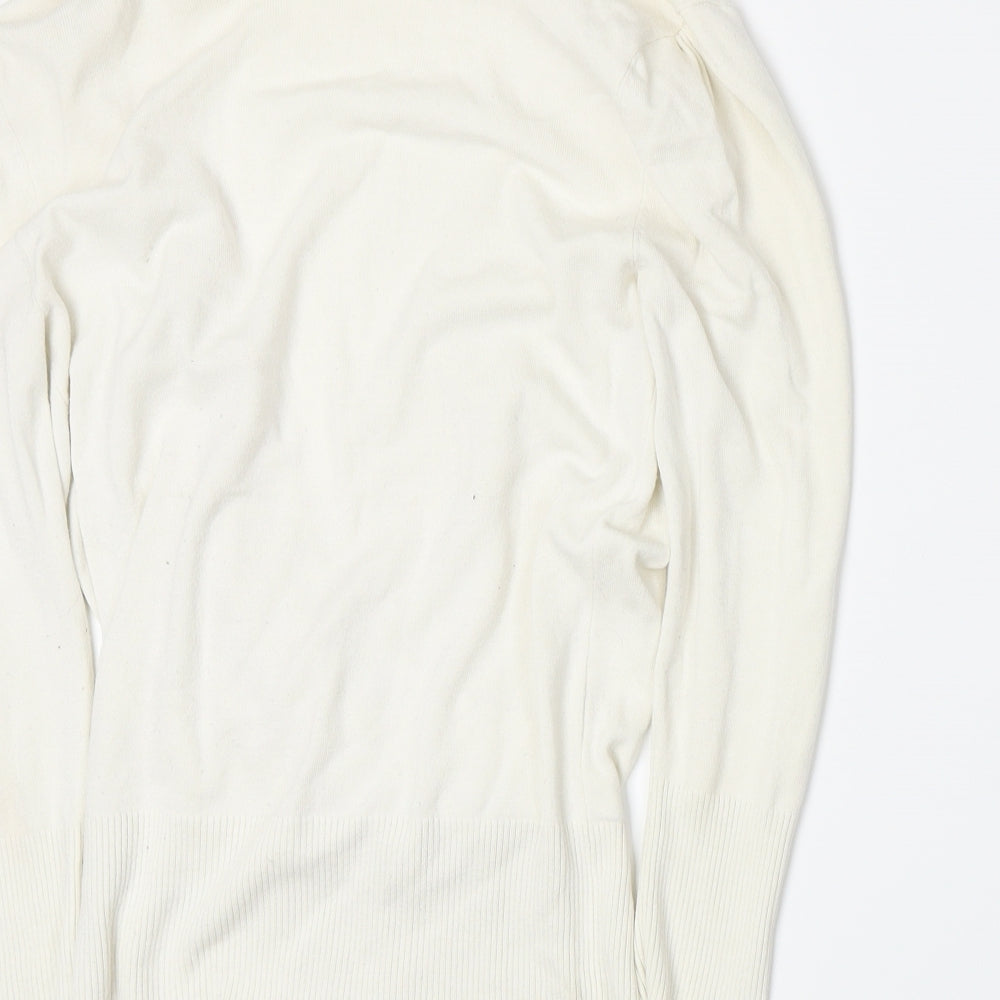 New Look Womens White Knit Pullover Jumper Size 10