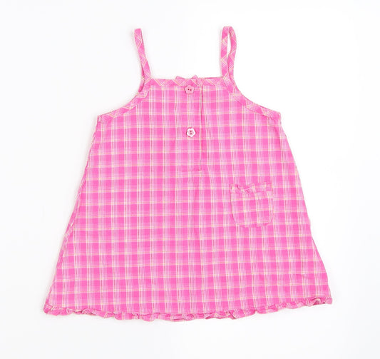 Adams Apple Girls Pink Gingham A-Line Size 9-12 Months