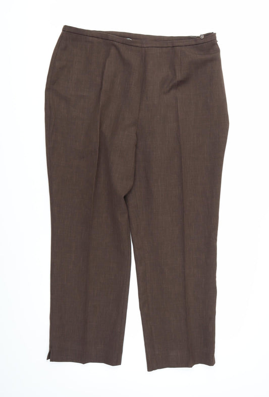 Berkertex Womens Brown Rayon Trousers Size 18 L26 in