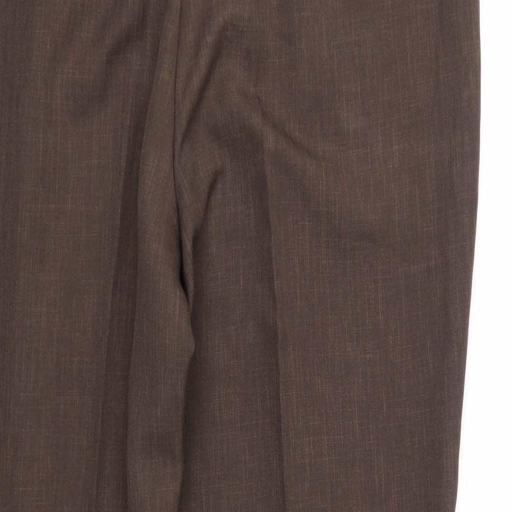 Brand and care label for Berkertex women’s brown rayon trousers, size UK 18, 26-inch leg