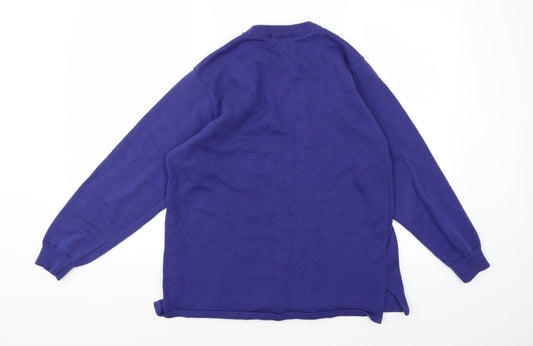 Reflect Womens Blue Knit Pullover Jumper Size L