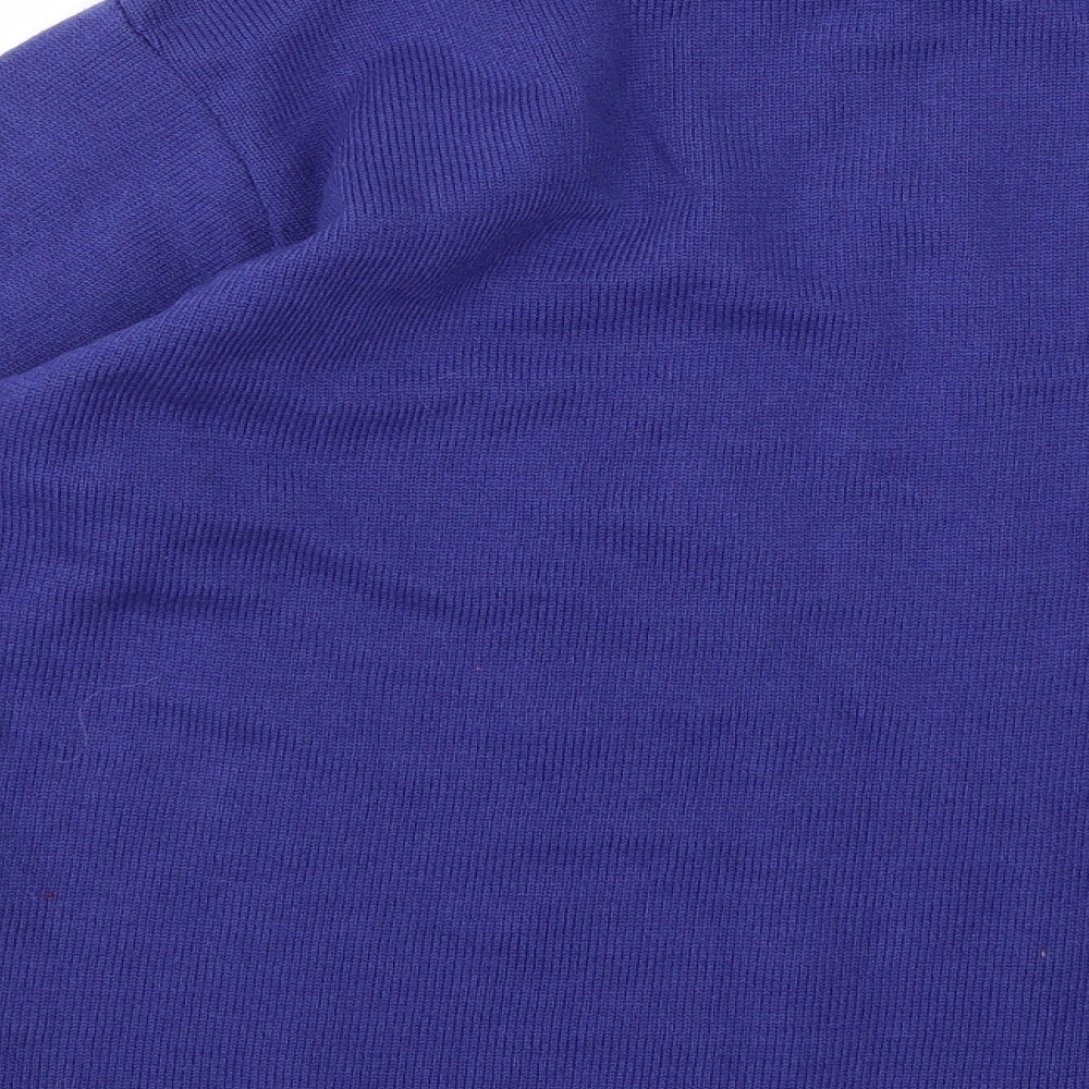 Brand and care label for Reflect women’s blue knit jumper, size L