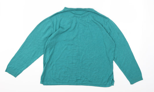 Reflect Womens Green Knit Pullover Jumper Size L