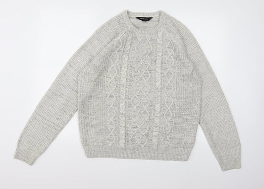 Cedar Wood State Mens Grey Knit Pullover Jumper Size S