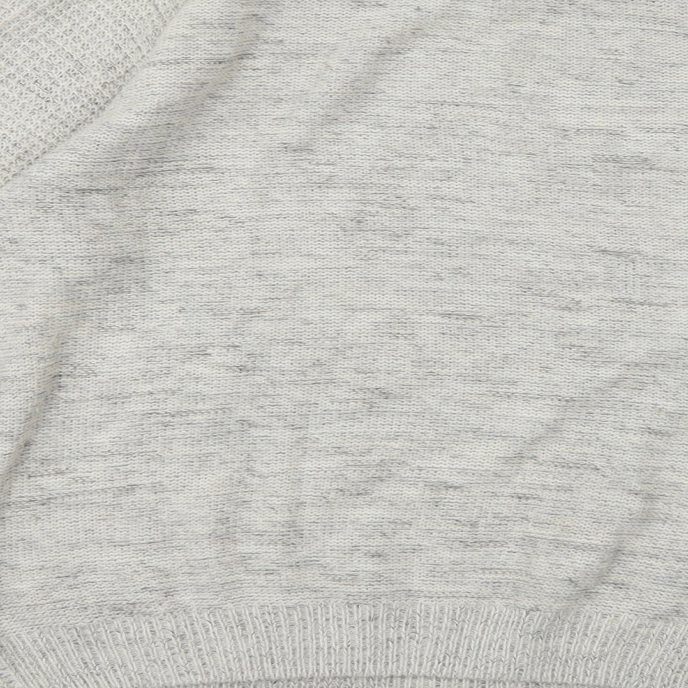 Brand and care label for Cedarwood State men’s grey knit jumper, size S