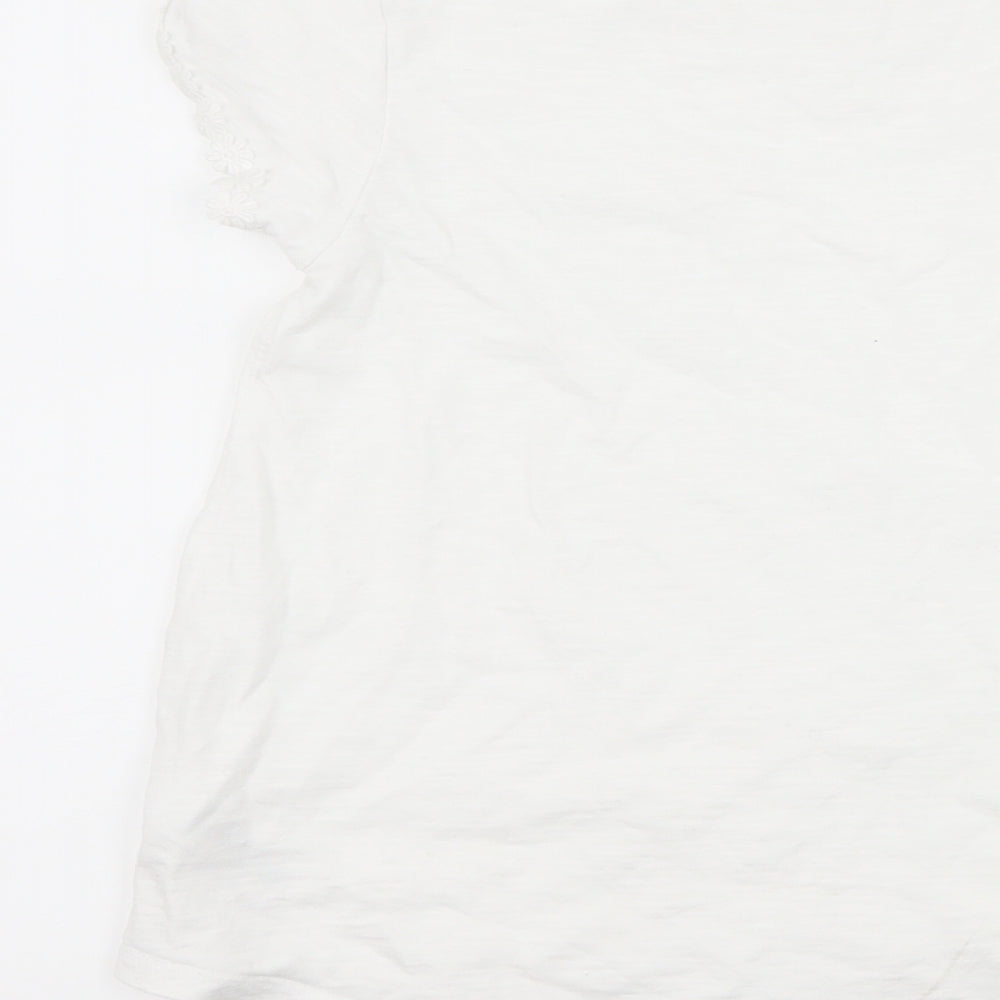 Brand and care label for Next girls’ white basic t-shirt, size 10, years