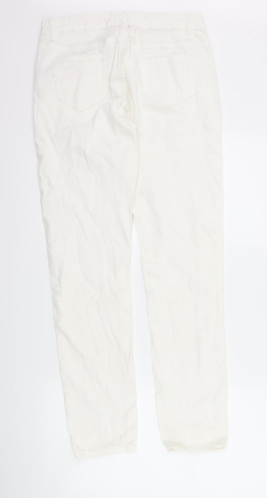 B.you Womens White Denim Straight Jeans Size 10 L30 in