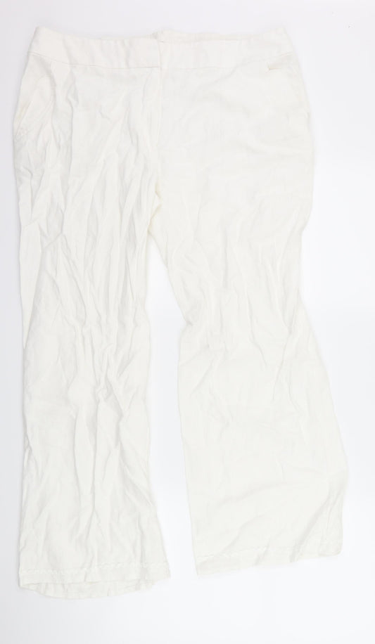 Marks and Spencer Womens White Trousers Size 36 L28 in