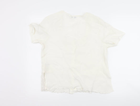 Klass Womens Ivory Basic Button-Up Size 16