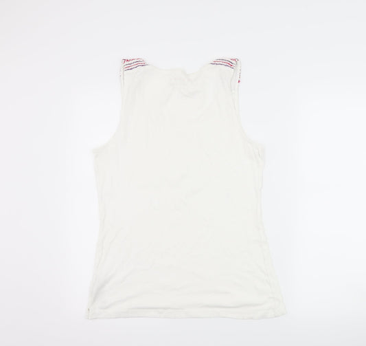 Espirit Womens White Basic Tank Size XL