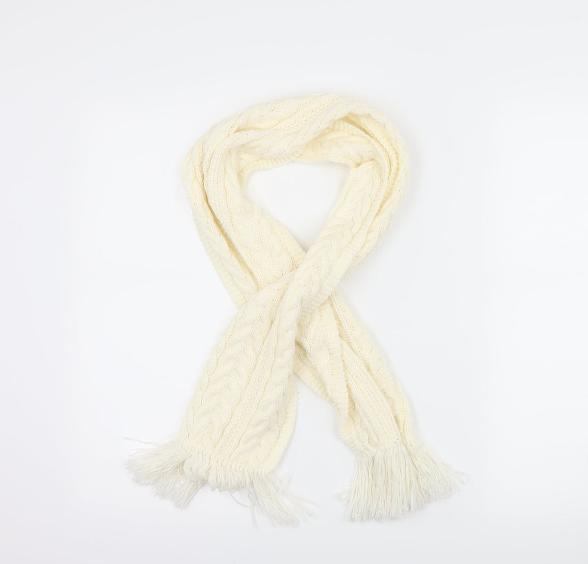 Front view of Preworn women’s ivory scarf