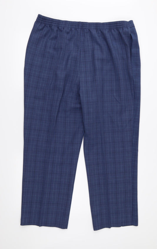 Preworn Womens Blue Check Trousers Size 40 in L26 in