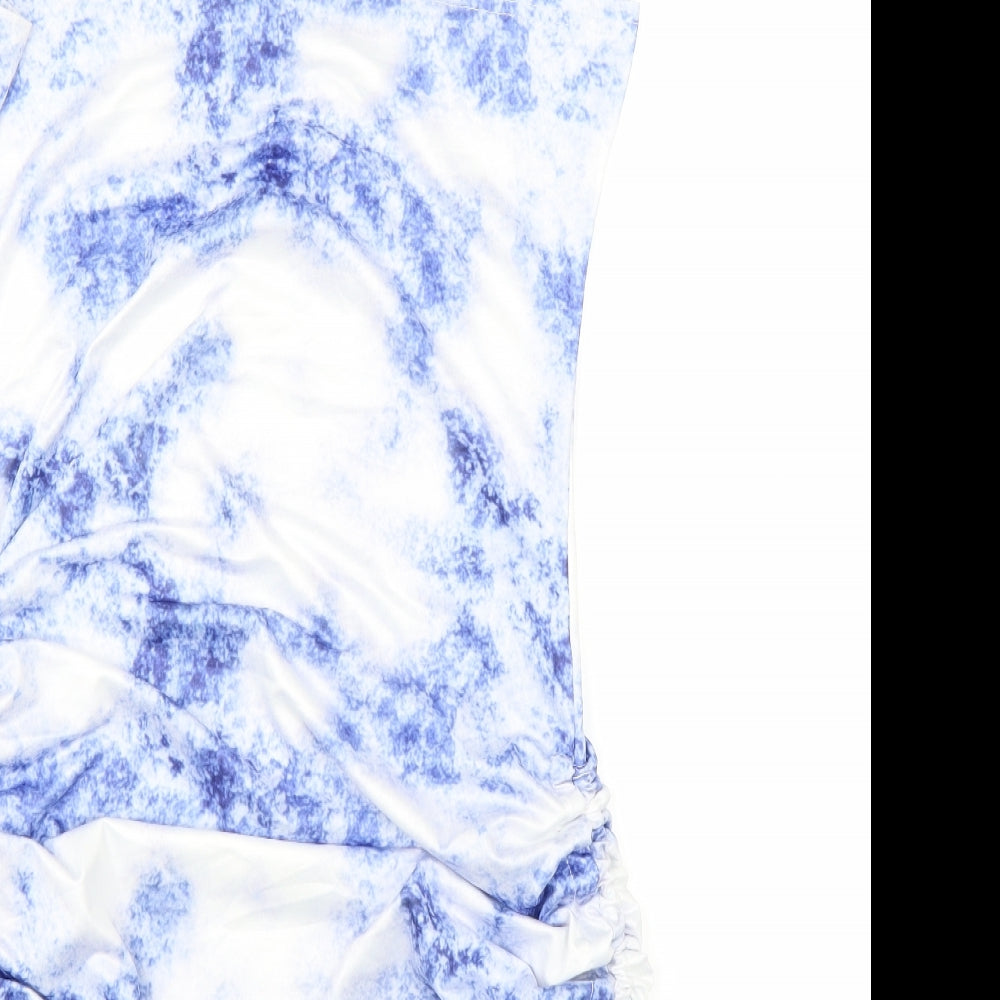 Brand and care label for SHEIN women’s blue bodycon, size L