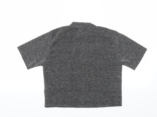 Cooperative Womens Black Cropped T-Shirt Size S