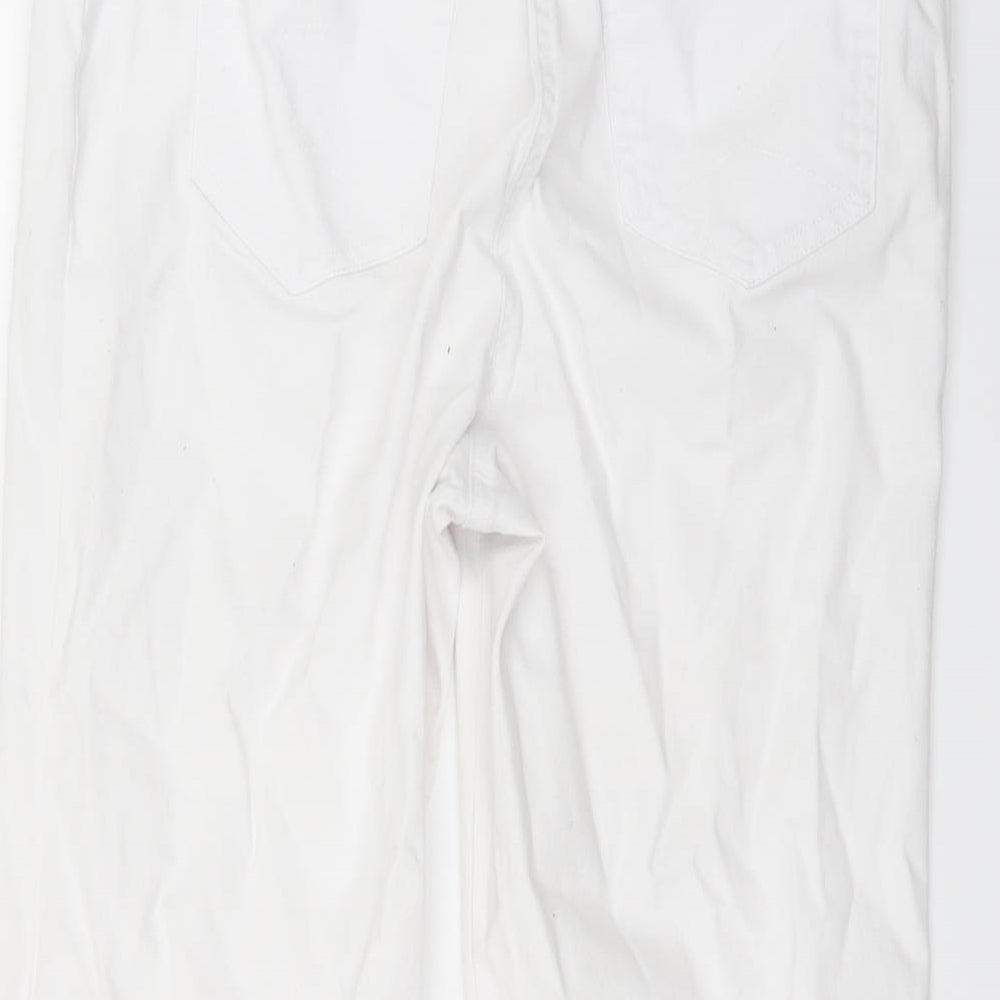 BM Womens White Denim Cropped Jeans Size 12