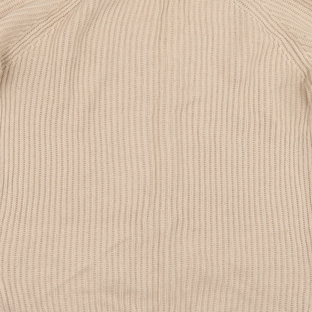 Brand and care label for Society 8 women’s orange jumper, size UK 8
