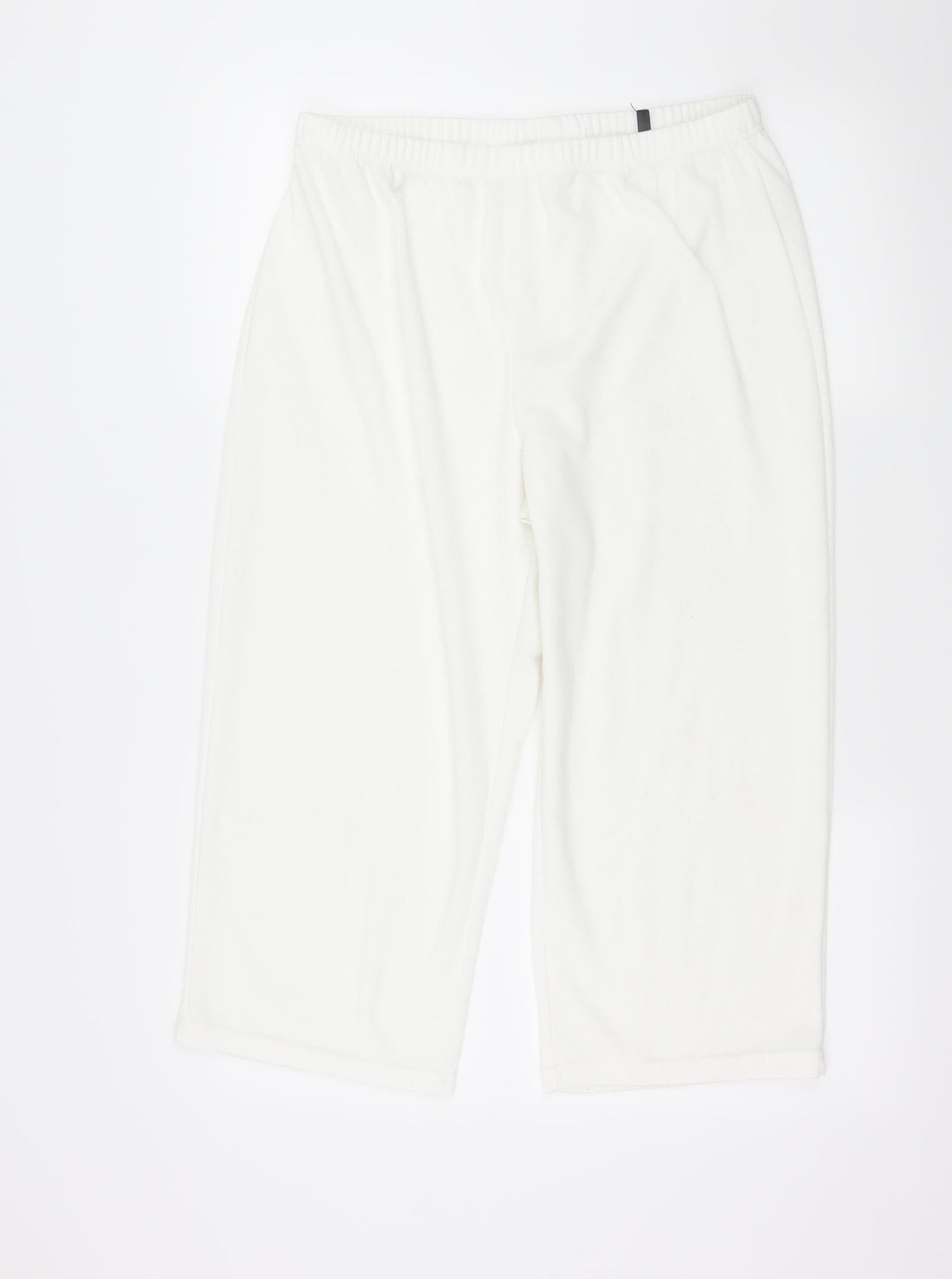 Anthology Womens White Jersey Trousers Size 16 L21 in