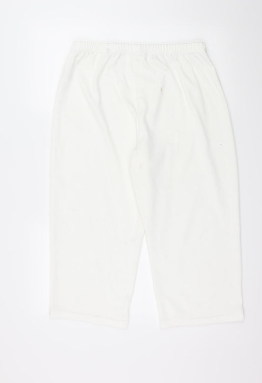 Anthology Womens White Jersey Trousers Size 16 L21 in