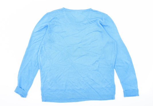 Vida Vi Womens Blue Knit Pullover Jumper Size L