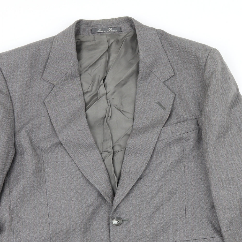 Dunn & Co Mens Grey Striped  Jacket Suit Jacket Size M