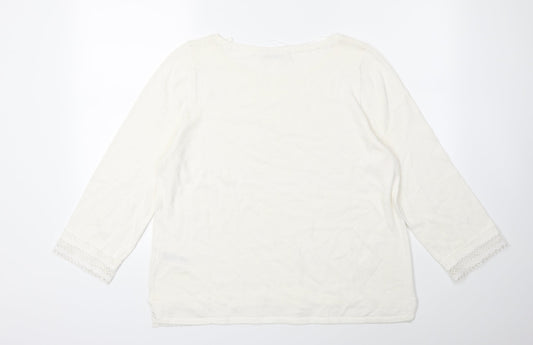 Marks and Spencer Womens White Pullover Jumper Size 16
