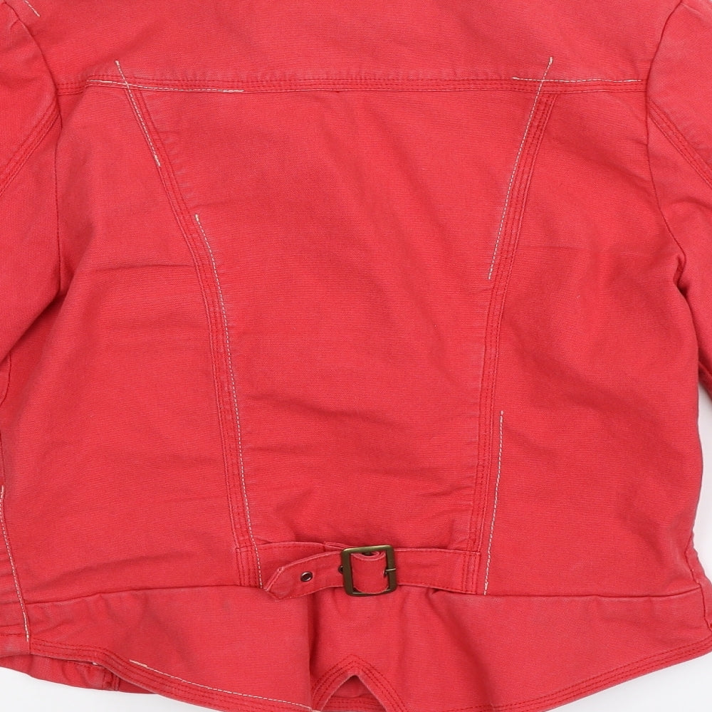 Brand and care label for ASOS women’s red jacket, size UK 12