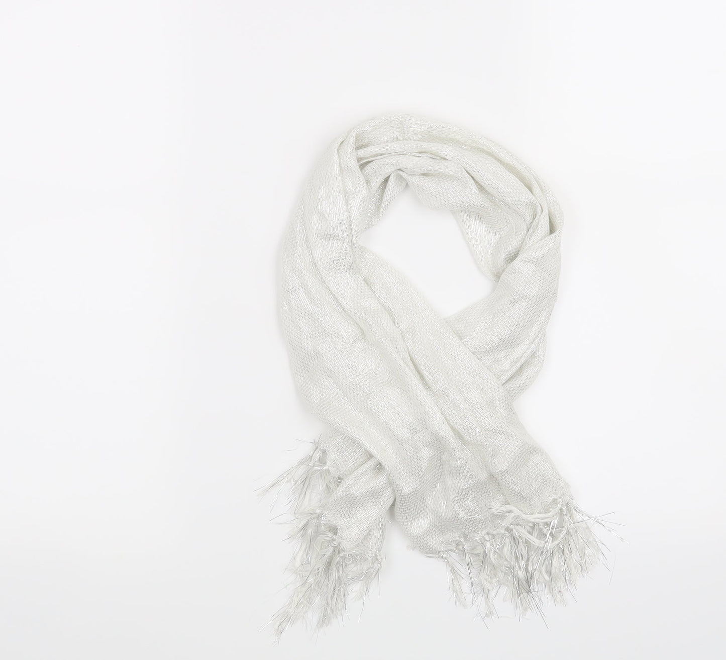 Preworn Womens Silver Scarf