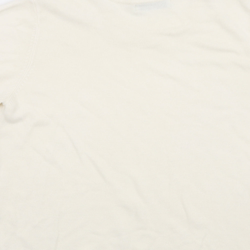 Brand and care label for BHS women’s beige floral jumper, size UK 12