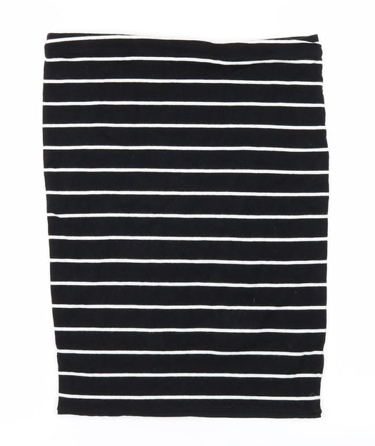 H&M Womens Black Striped Mini Skirt Size S
