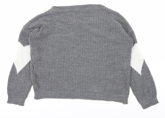 Shana Womens Grey Pullover Jumper Size L