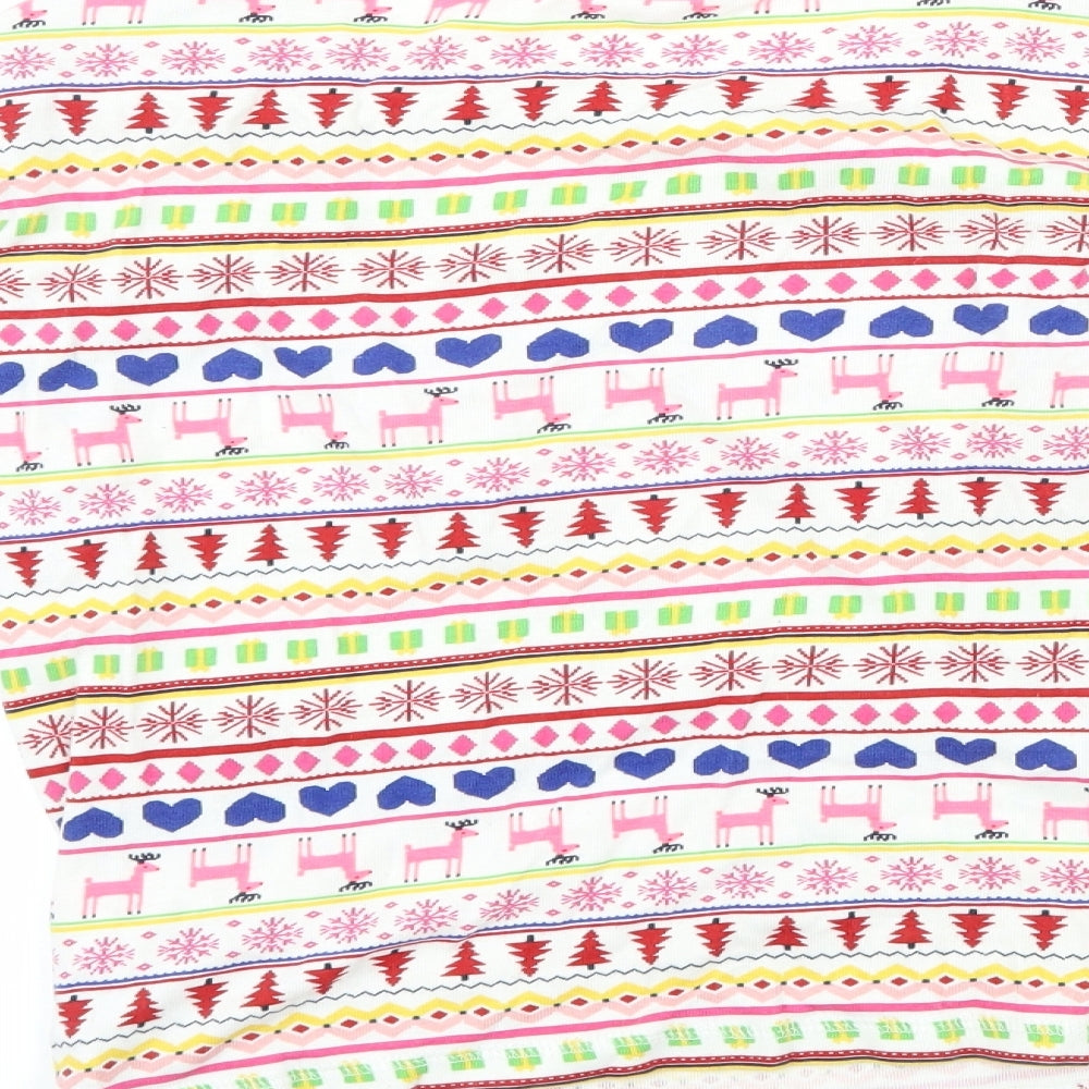 Gap Girls White Geometric Top Pyjama Top Size 14 Years - Christmas