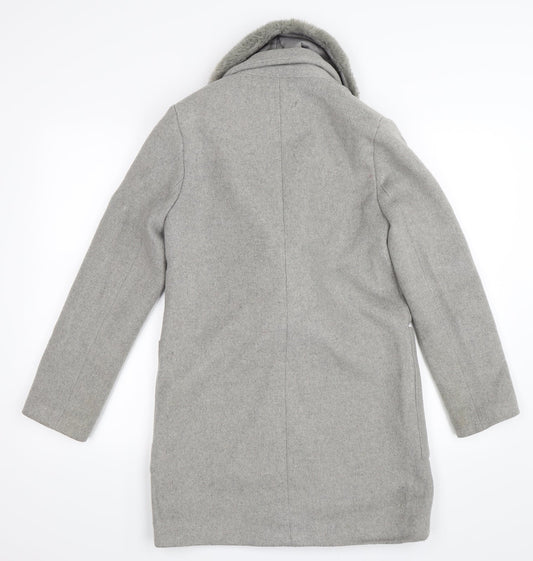 FOREVER 21 Womens Grey Trench Coat Coat Size S