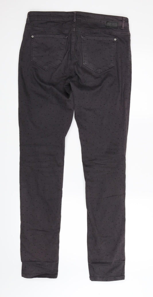 Spirit Womens Purple Polka Dot Skinny Jeans Size 32 in L31 in