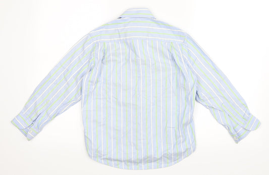 Bus Stop Boys Blue Striped Basic Button-Up Size 8 Years